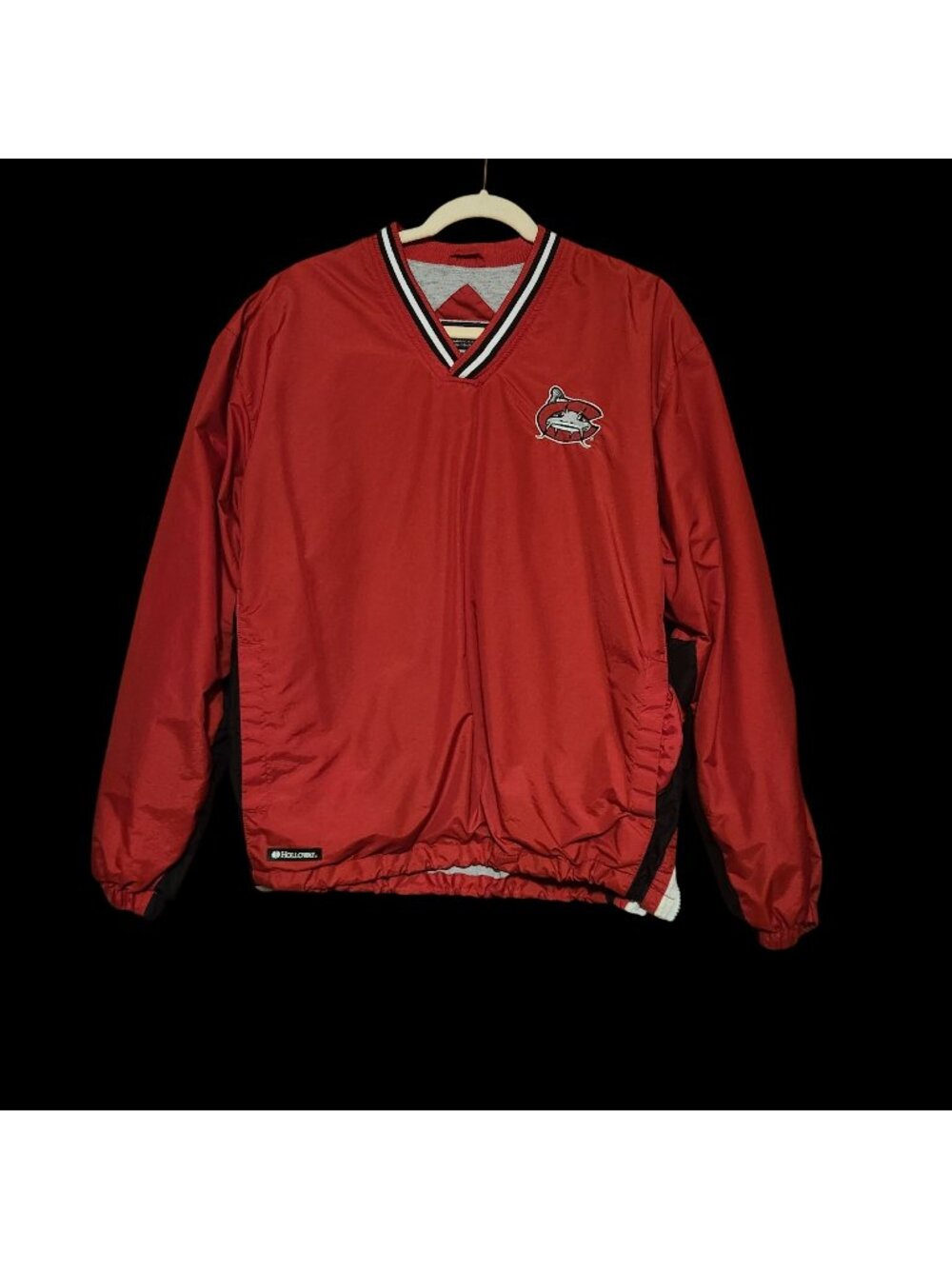 Holloway Red Catfish Embroidered Pullover Jacket W/ Side Zipper & Black Accents